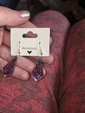 Handcrafted Resin Earrings Multicolor Geometric Boho Style Lightweight Gift 253